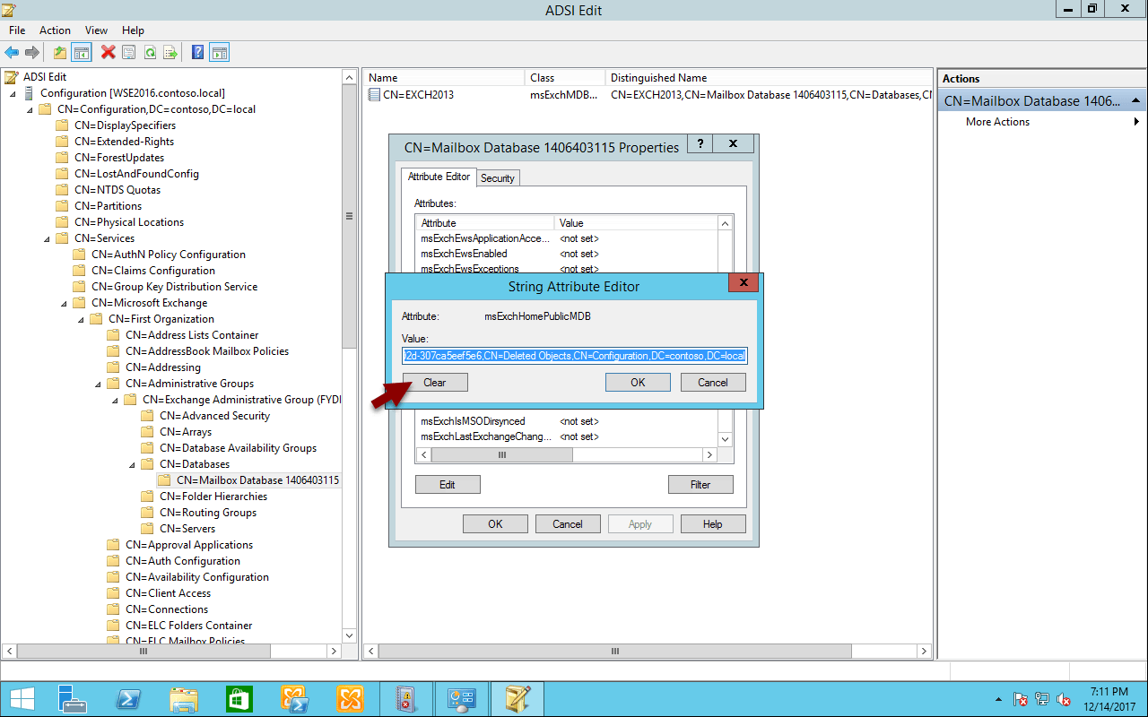 Event ID 2937 Public Folder database is pointing to the Deleted Objects container in Active Directory
