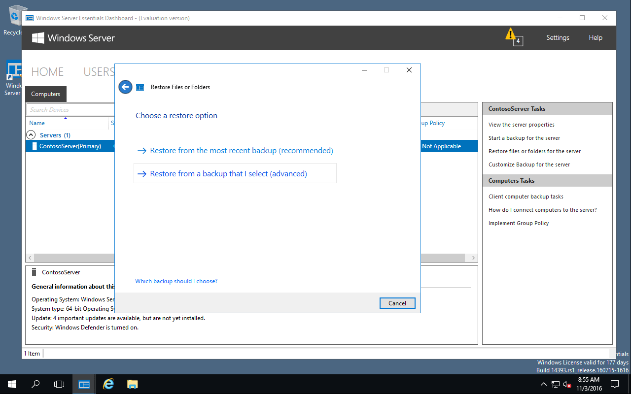 How to restore files and folders