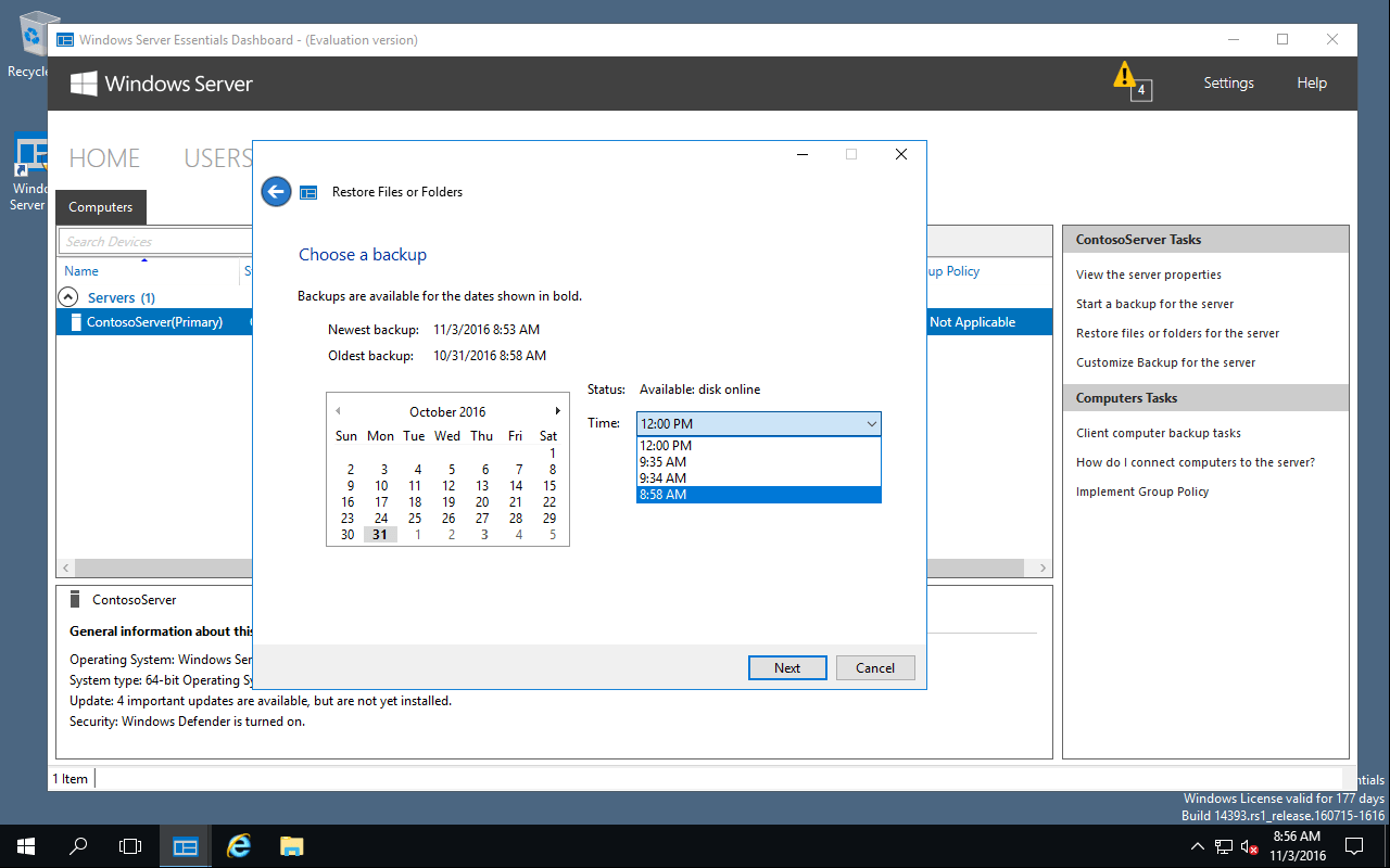 How to restore files and folders