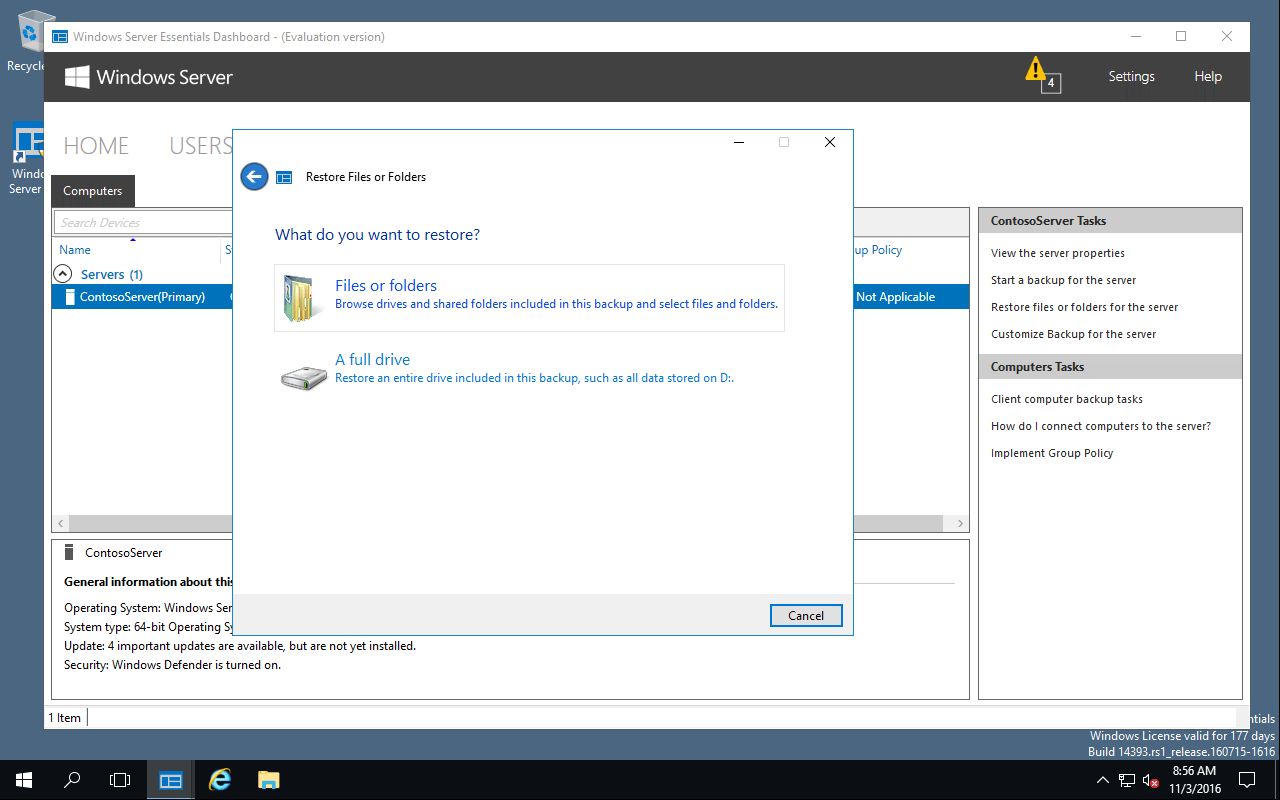 How to restore files and folders