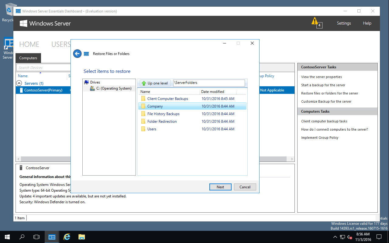 How to restore files and folders