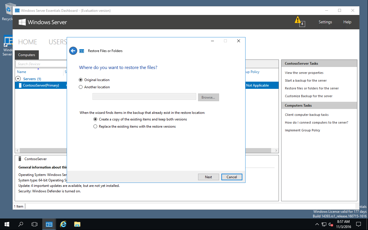 How to restore files and folders