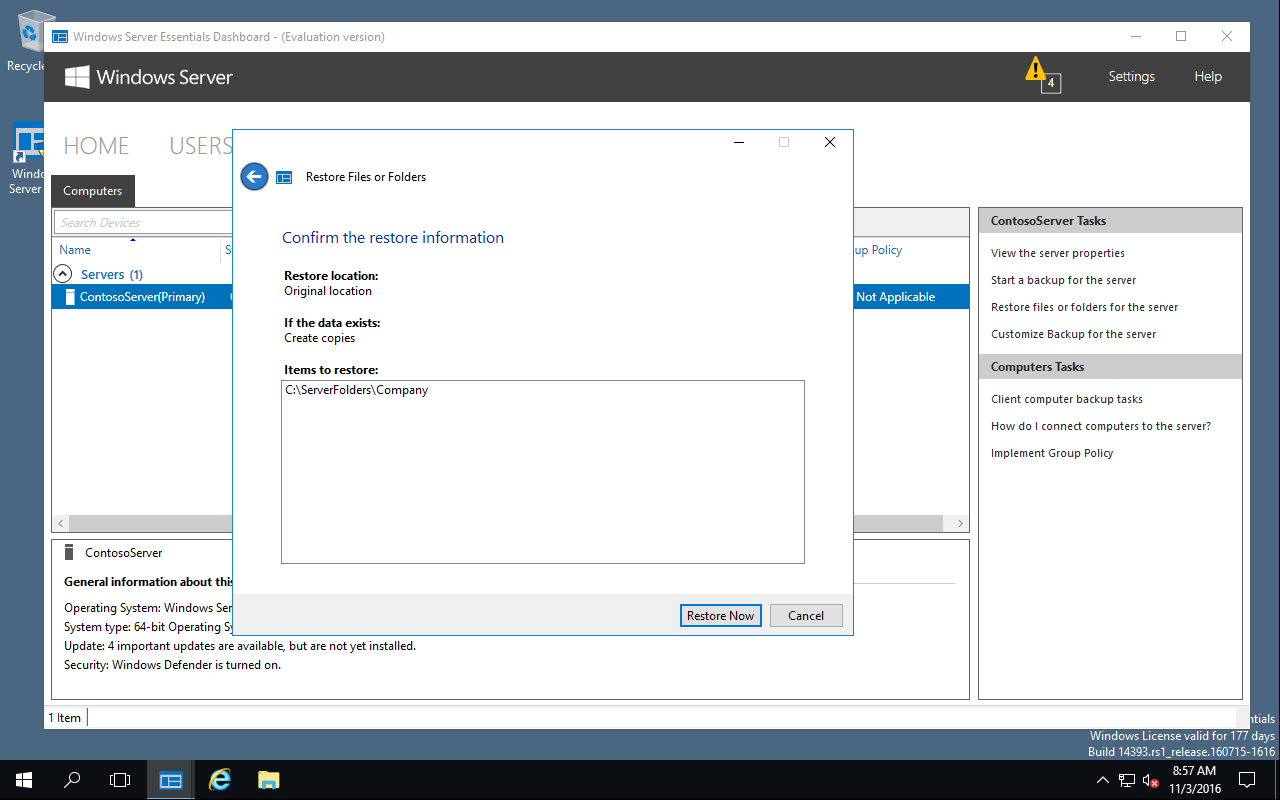How to restore files and folders