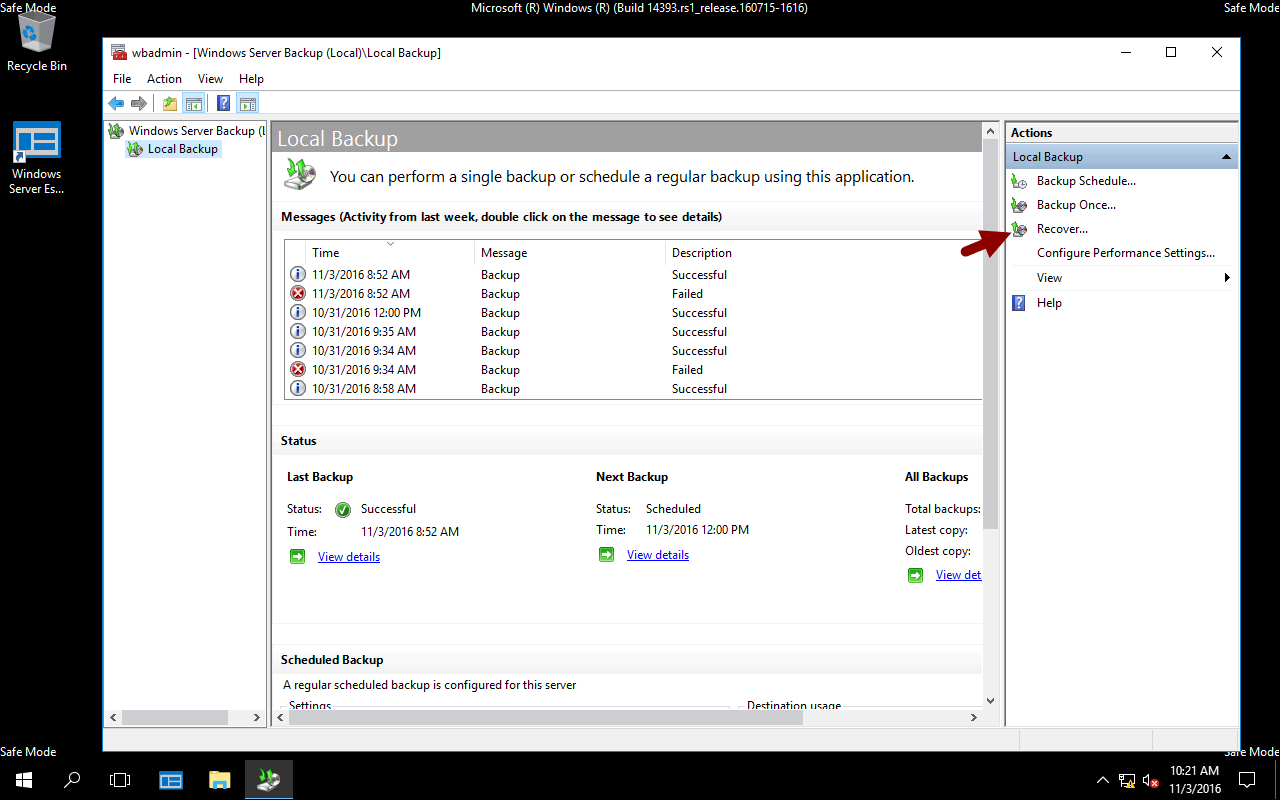 How to restore system state