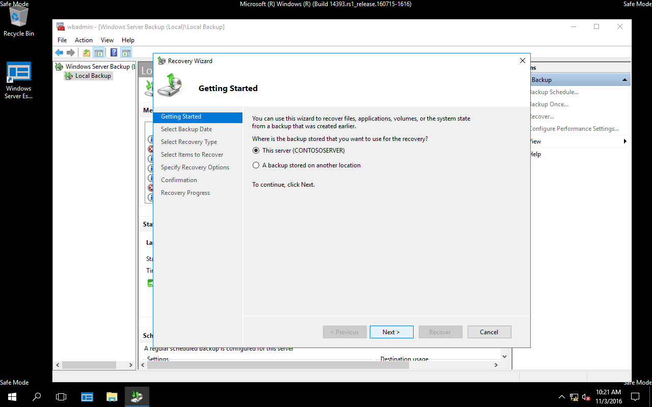 How to restore system state