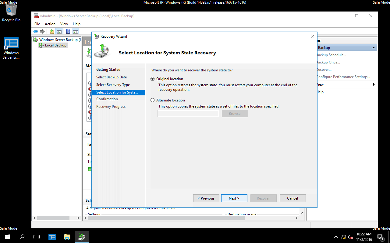 How to restore system state