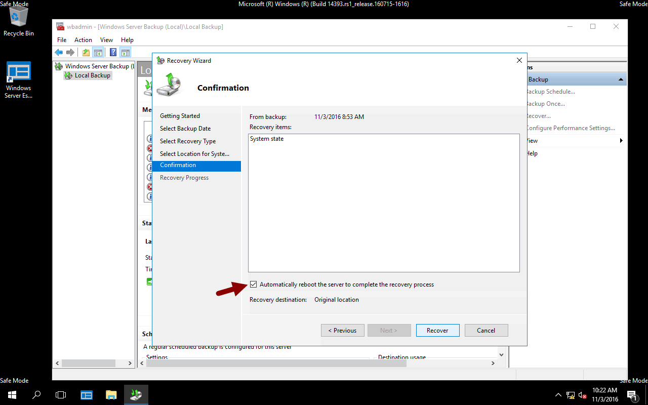How to restore system state