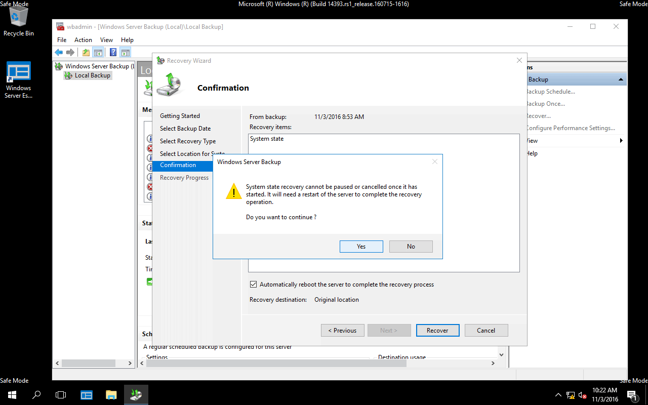 How to restore system state